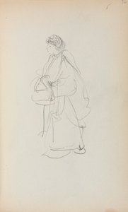 Carnet de croquis italien : Femme debout tenant un sac (page 56)