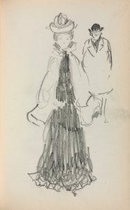 Carnet de croquis italien : Femme et homme debout (page 125) - Maurice Prendergast