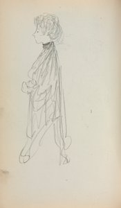 Carnet de croquis italien : Femme debout de profil (page 51)