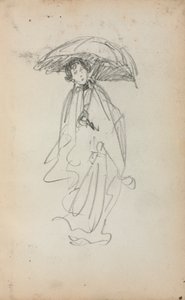 Carnet de croquis italien : Femme debout avec parasol (page 259)