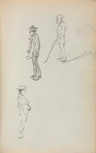 Carnet de croquis italien : Trois hommes debout (page 44)