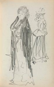 Carnet de croquis italien : Deux femmes debout (page 129) - Maurice Prendergast