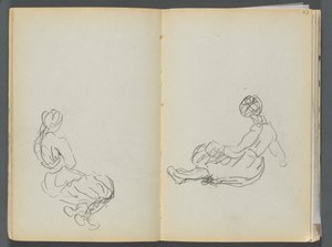 Sketchbook- The Granite Shore Hotel, Rockport, page 042  43 : Deux figures féminines assises