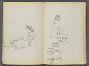 Sketchbook- The Granite Shore Hotel, Rockport, page 048  49 : Figures féminines assises