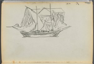 Sketchbook- The Granite Shore Hotel, Rockport, page 098 : Voilier - Maurice Prendergast