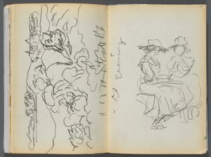Sketchbook- The Granite Shore Hotel, Rockport, page 134  135 : "Evening" (Soirée)