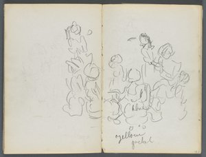 Sketchbook, The Dells, N° 127, page 074  75 : Figures avec notations en couleur