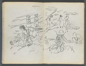 Carnet de croquis, The Dells, N° 127, page 100  101 : Figures sur une plage