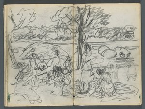Sketchbook, The Dells, N° 127, page 116  117 : Figure dans un paysage
