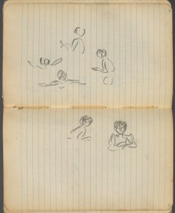 Sketchbook, page 094  95 : Figures de natation - Maurice Prendergast