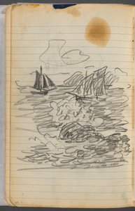 Carnet de croquis, page 134 : Vue marine