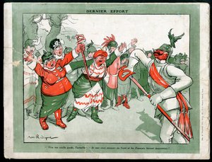 Illustration de Maurice Radiguet (1866-1941) dans Mode en Allemagne, vers 1915 - Dernier effort - Guerre de 14-18, Allemagne Prusse, Mode, Triplice - Guillaume II