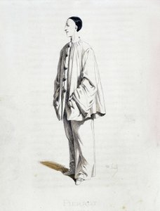 Pierrot de "Masques et bouffons" (comédie italienne), texte et dessins de Maurice Sand, gravures par A. Manceau, préface de Georges Sand, Paris, Michel Lévy Frères - Maurice Sand