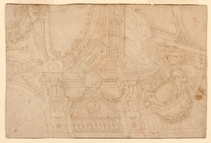 Dessin, plafond peint, milieu du XVIIIe siècle