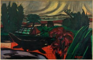 Jardin du soir sous l