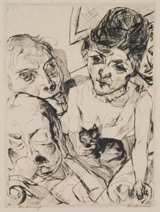 Soir (Autoportrait avec les Battenbergs), planche 10 du portfolio « Visages » - Max Beckmann