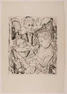 Scène de famille (Famille Beckmann), planche 2 du portfolio « Visages » - Max Beckmann