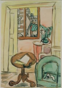 Intérieur avec table ronde