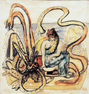 Vierge avec le monstre (Femme avec homme de mer) - Max Beckmann