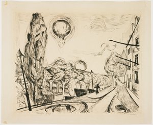Paysage avec ballon