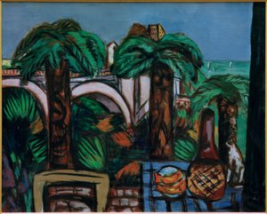 Paysage avec trois palmiers. Beaulieu