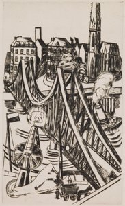 Large Bridge ("Eiserner Steg" à Francfort-sur-le-Main) - Max Beckmann