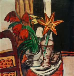 Tulipe rouge et lys de feu - Max Beckmann