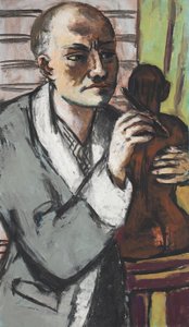 Autoportrait en robe de chambre grise - Max Beckmann