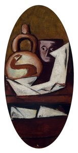 Nature morte (avec figure mexicaine) - Max Beckmann