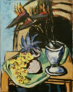 Nature morte avec strelitzias et orchidées jaunes