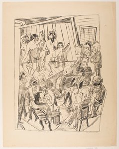Strip-tease, planche 4 de la série « Voyage à Berlin 1922 » - Max Beckmann