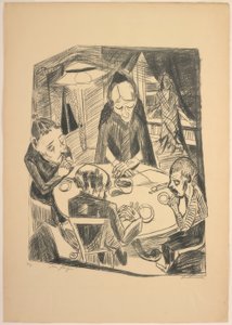 La faim, planche cinq de Die Hölle - Max Beckmann