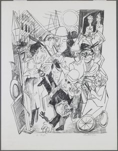 La Rue, planche 3 du portfolio "Enfer" - Max Beckmann