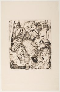 Les Bâilleurs, planche 7 du portfolio "Visages" - Max Beckmann