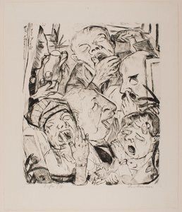 Les Bâilleurs, planche 7 du portfolio « Visages » - Max Beckmann