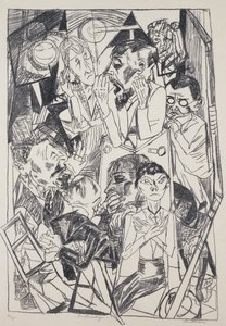 Les idéologues, par Max Beckmann, gravure. Allemagne, 20ème siècle. - Max Beckmann
