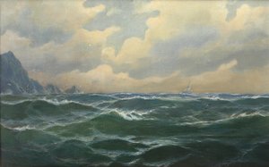 French : Mer agitée près des côtes