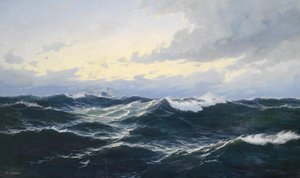 Pièce marine avec paquebot