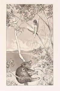 Ours et Elfe, planche I des Intermezzos, Opus IV, vers 1880