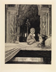 Mère et enfant (Mère morte) (De la mort, deuxième partie, opus XI, planche 9) - Max Klinger