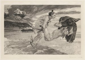 Enlèvement de Prométhée, planche 14, Fantaisie de Brahms, Op. XII - Max Klinger