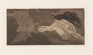 Sorcière et chauve-souris, 1880