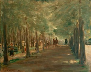 Allée dans le Tiergarten avec cavaliers et promeneurs