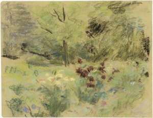 Fleurs et arbres - Max Liebermann