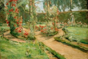 Le jardin de roses à Wannsee avec la fille et la petite-fille