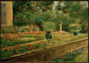 La terrasse fleurie au jardin de Wannsee vers le nord-ouest
