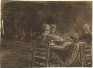 Paysans frisons orientaux mangeant le souper - Max Liebermann