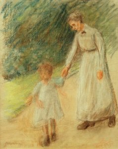 Petite-fille avec nourrice