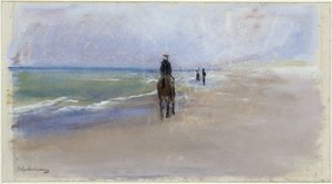 Cavalier sur la plage - Max Liebermann