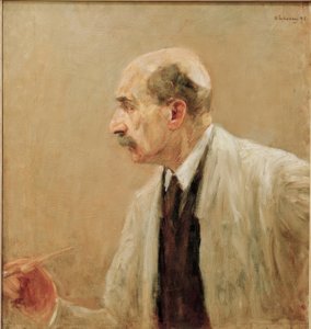 Autoportrait en blouse de peintre, profil gauche - Max Liebermann